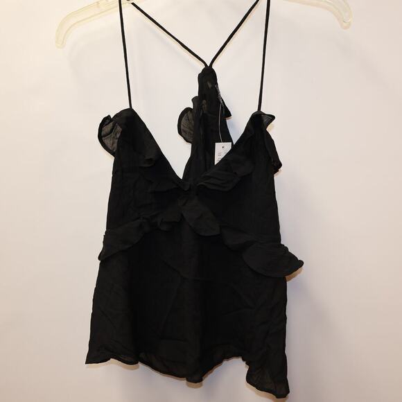 NWT J. Crew Drapey Ruffle Tank Top Cascading Ruffles Black Med Womens Trending - Picture 11 of 16